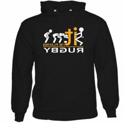 I'M Giocare Rugby Uomo Felpa con Cappuccio Divertente League
