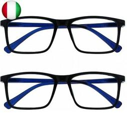 Opulize Ink 2 Pacco Occhiali Da Lettura Grande Nero Blu Uomo