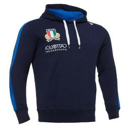 ITALIA FIR RUGBY MACRON - FELPA CAPPUCCIO COTONE UFFICIALE -