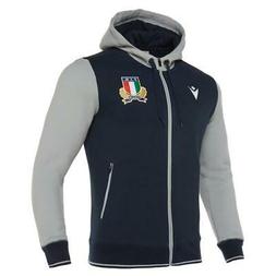 ITALIA FIR RUGBY MACRON - FELPA CAPPUCCIO COTONE ZIP UFFICIA