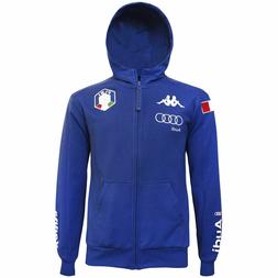 ITALIA FISI SCI FELPA CAPPUCCIO ZIP AZZURRO 2019-20 KAPPA PR