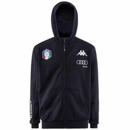 ITALIA FISI SCI FELPA CAPPUCCIO ZIP BLU 2019-20 KAPPA PRODOT
