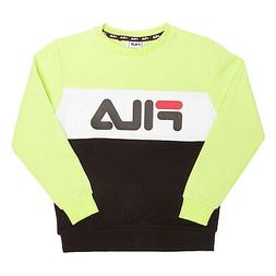 Fila Kids Night Blocked Felpa Verde in Cotone da Bambino 688