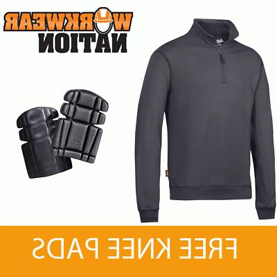 281812 zip lavoro felpa gratuito ginocchiere grigio
