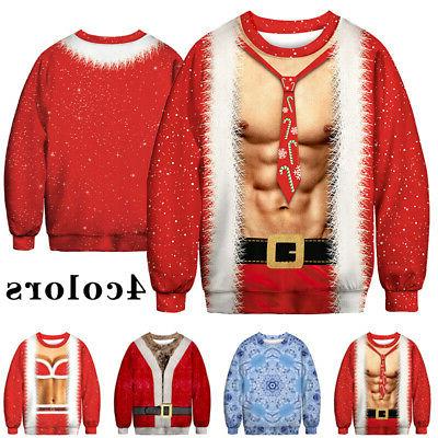 3d natale felpa divertente brutto maglione babbo