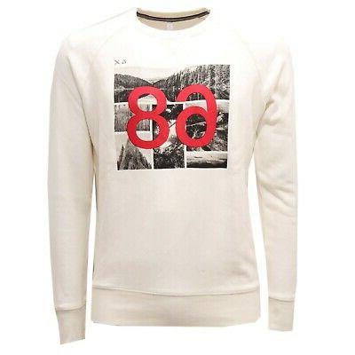 9816ac felpa uomo sun68 cotton ivory vintage