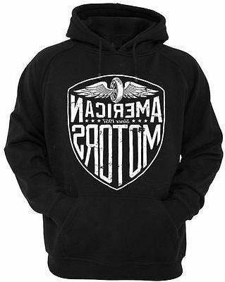 american motori felpa con cappuccio uomo donna