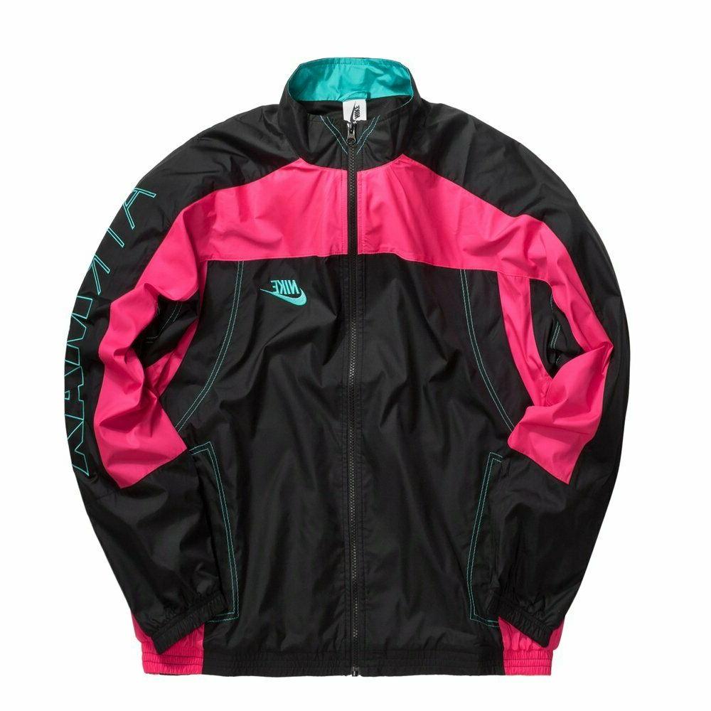atmos track jacket black black hyper pink