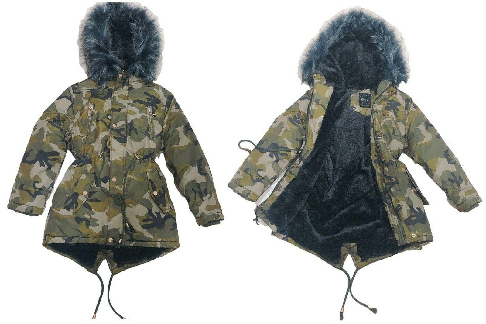 bambina giacca con cappuccio militare ragazze mimetico