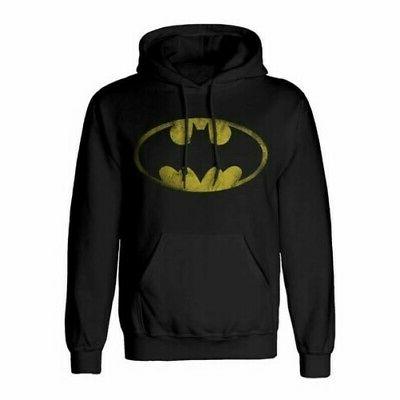 batman affliggere logo felpa con cappuccio nera