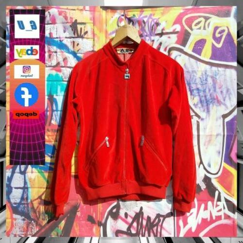 bellissima 80 s red chenille tracktop felpa