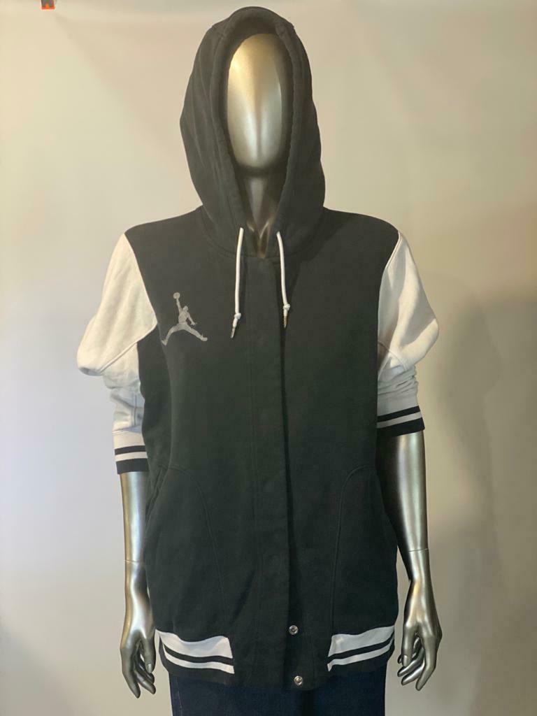 bianco nero pullover con cappuccio uomo taglia