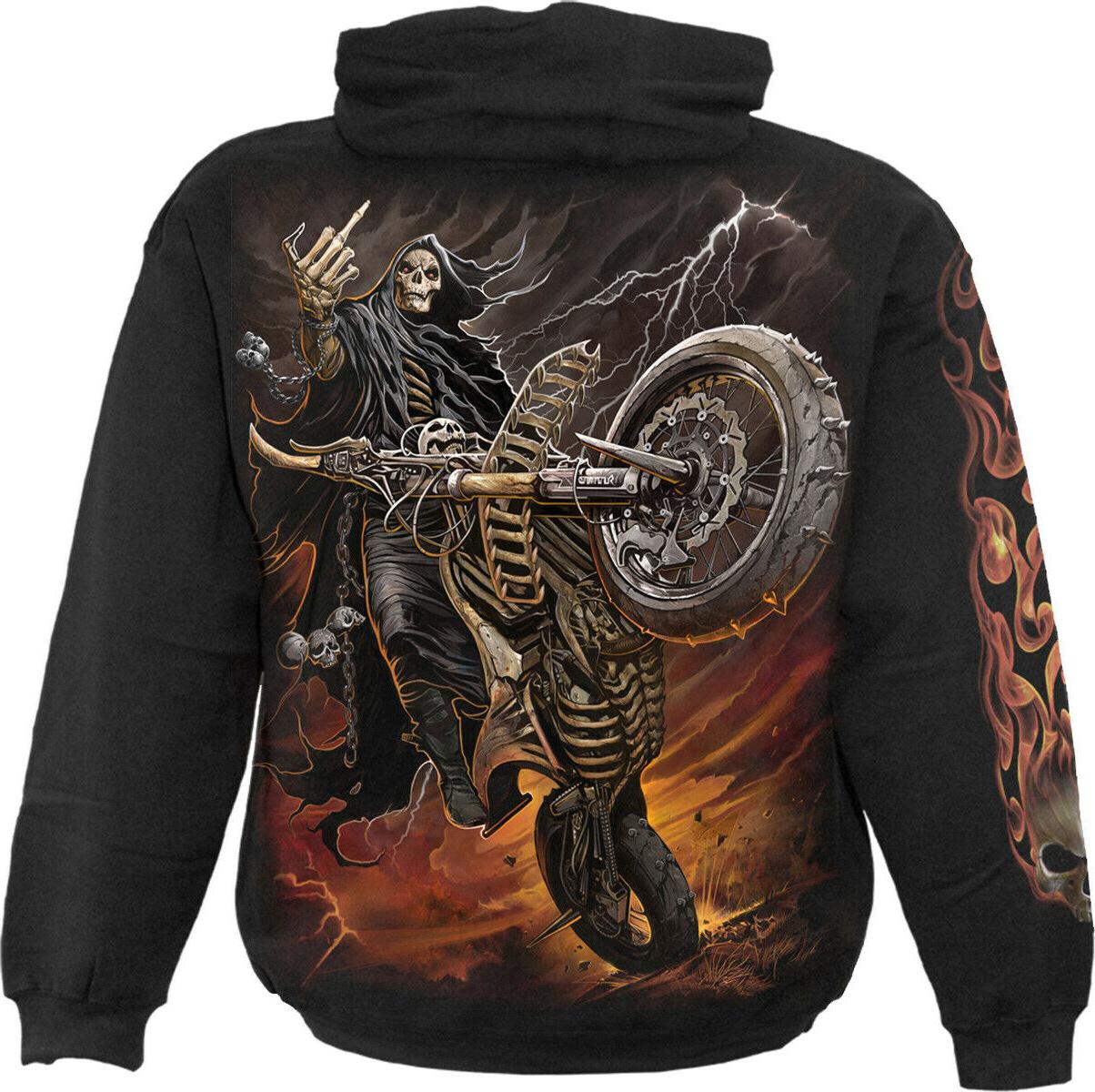 bicicletta life felpa biker goth teschio regalo