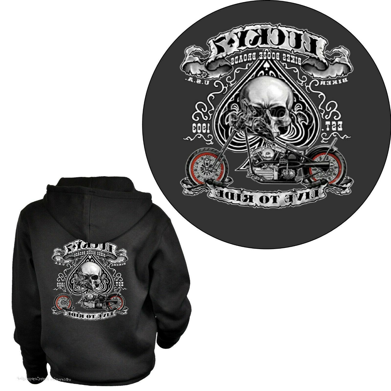 biker giacca cappuccio felpa con zip e