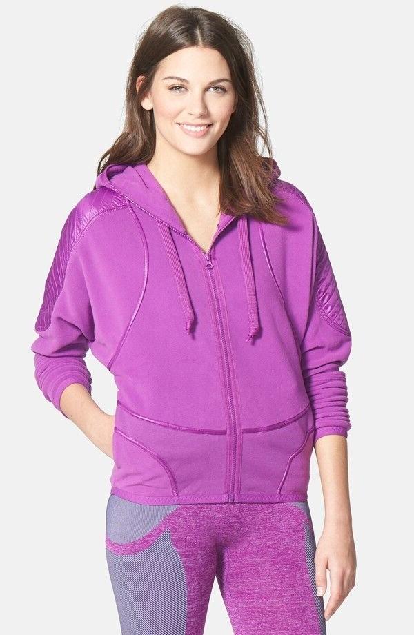 bnwt pile giacca cappuccio golf corsa gym