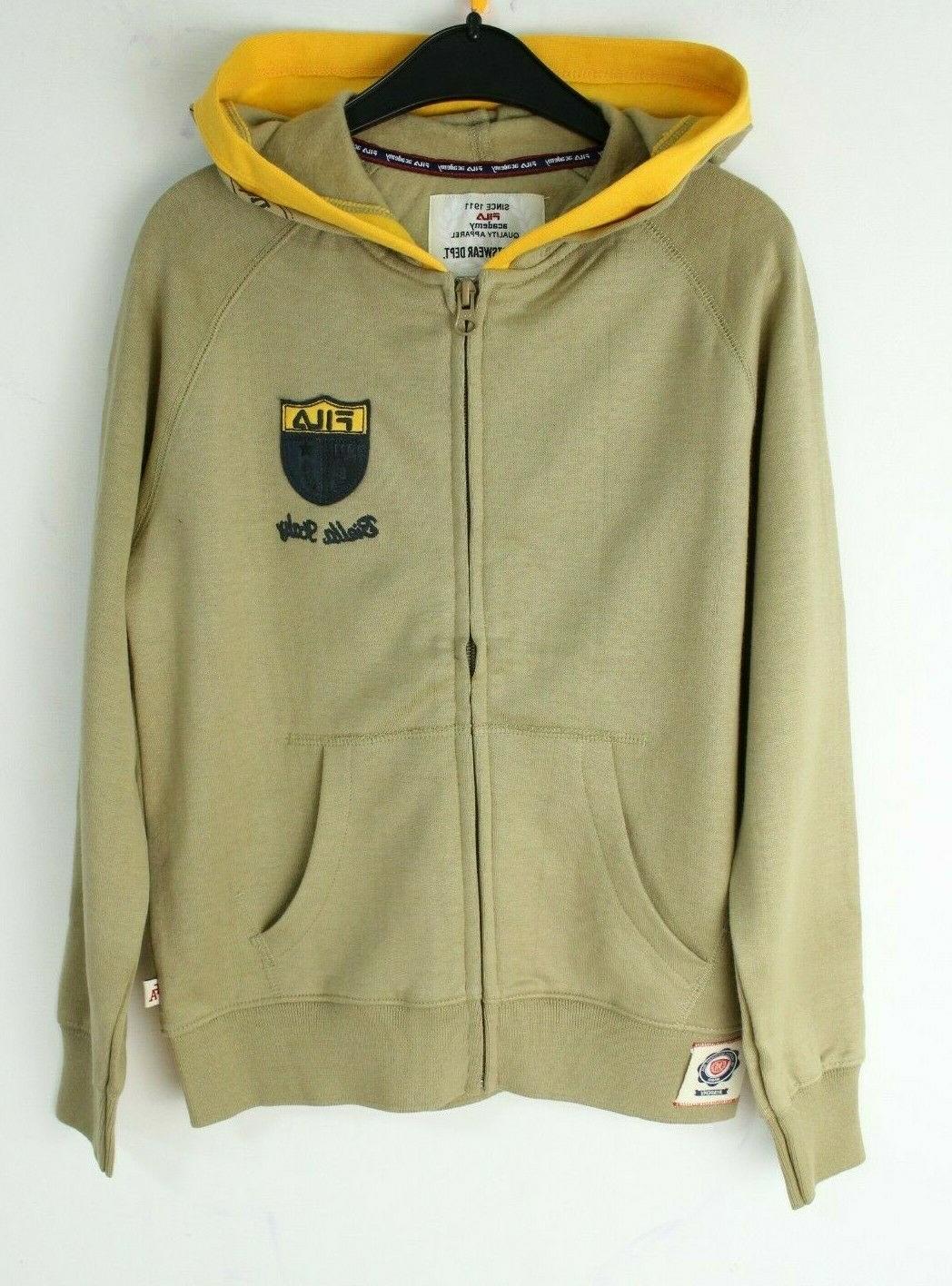 bnwt uomo beige manica lunga zip cappuccio