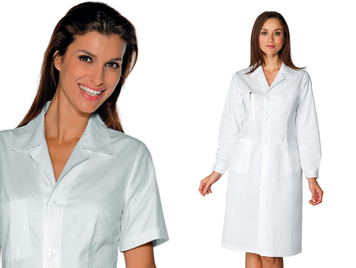 camice medico donna bianco in cotone 100