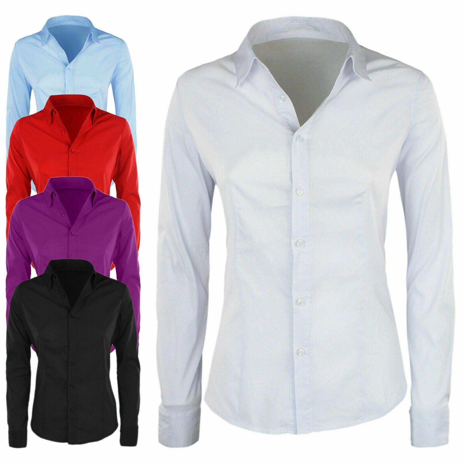 camicia donna slim fit manica lunga aderente