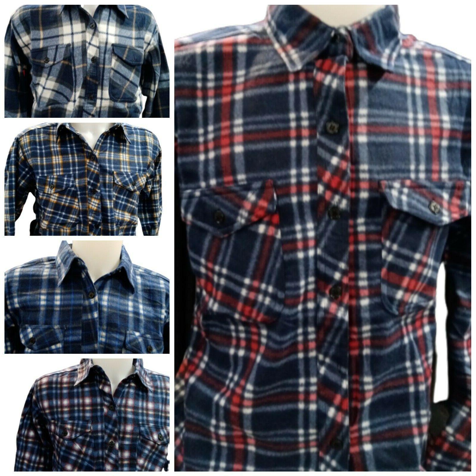 camicia felpa in pile casual flanella uomo