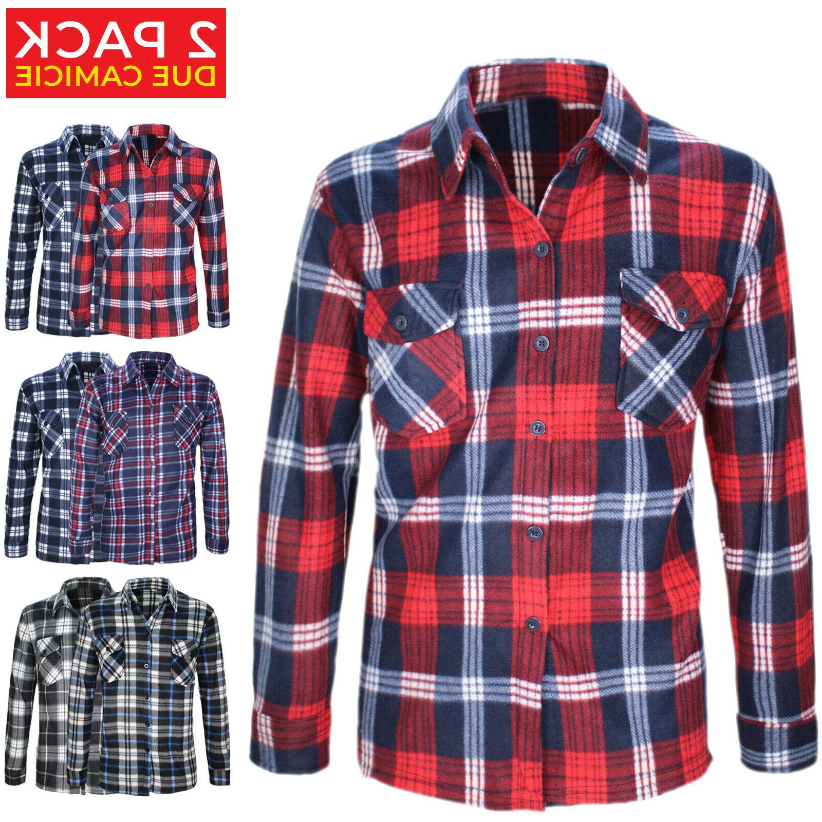 camicia uomo in pile 2 pack flanella