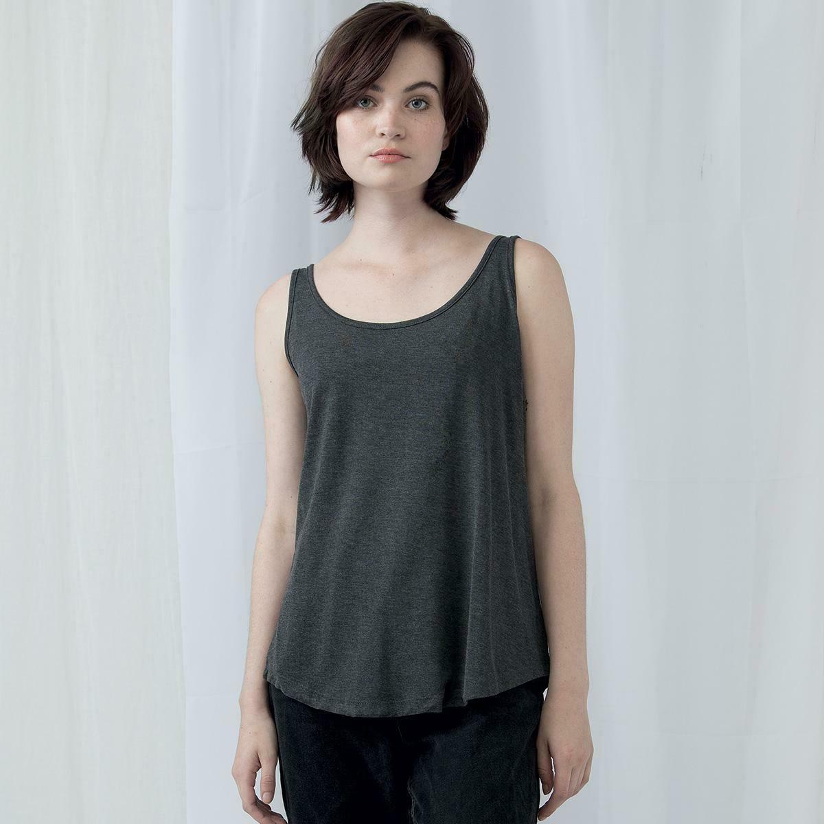 canotta sfiancata lunga fashion style donna cotone