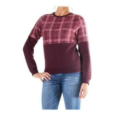 carrera felpa girocollo donna fantasia quadri bordeaux