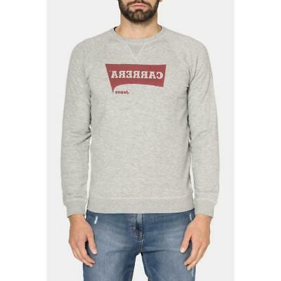 carrera felpa girocollo uomo grigio medio melange