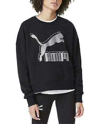 classics logo metallic felpa donna nera 59704971