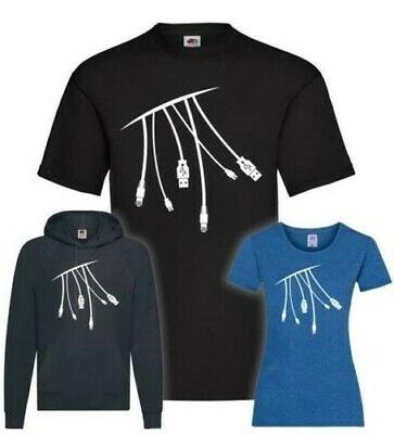 computerkabel t shirt pullover felpa con cappuccio