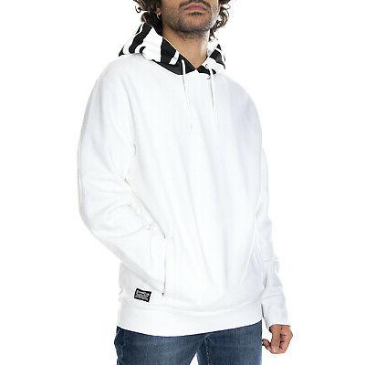 contrast hood sweatshirt white felpa con cappuccio