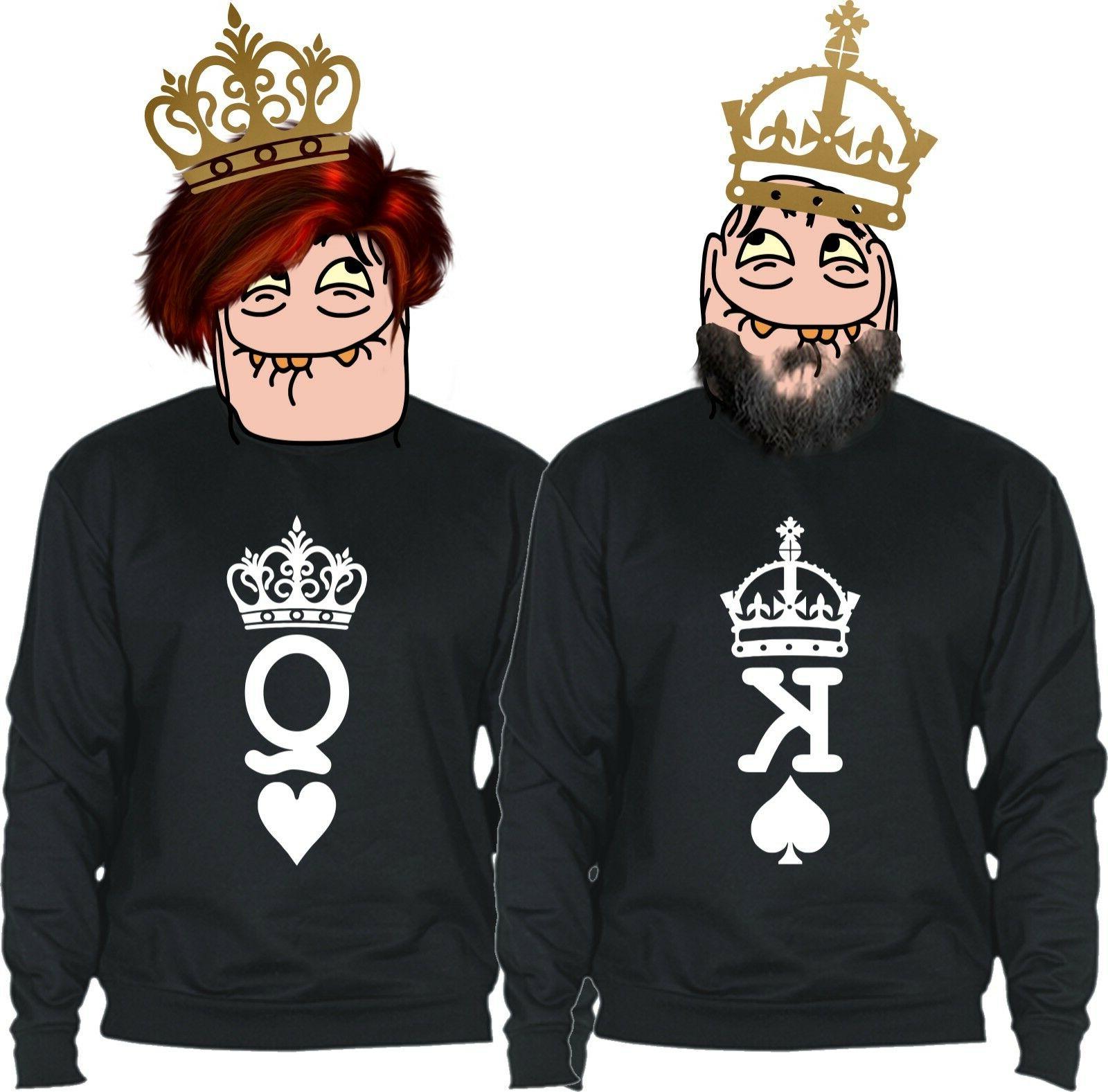coppia di felpe king queen felpa re