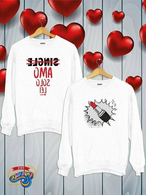 coppia felpe uomo donna coppie rossetto funny