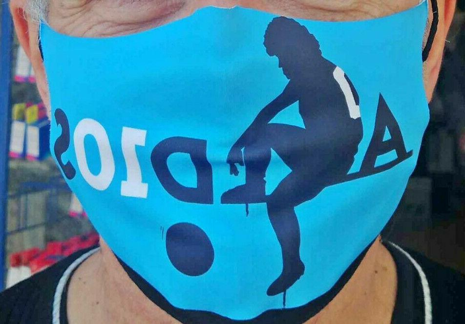 coprimascherina tessuto con foto personalizzata maradona die