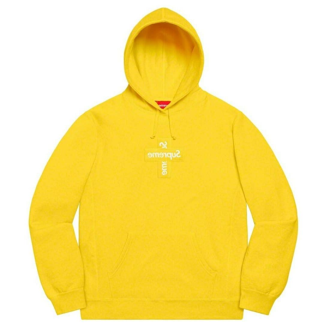 cross box logo hoodie lemon yellow size