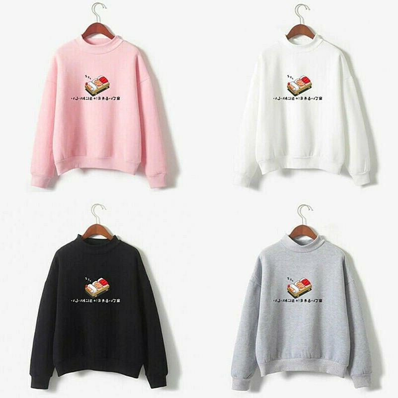da donna cartoon felpa pullover giapponese kawaii