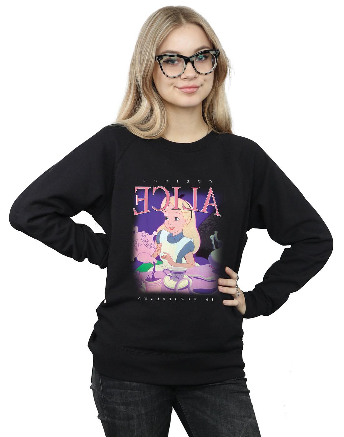 disney donna alice in wonderland montage felpa