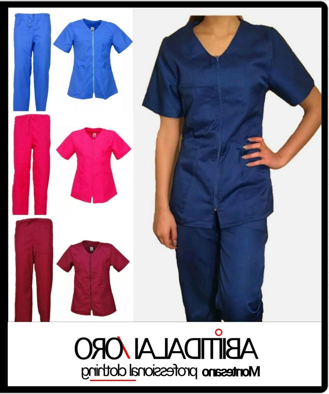 divisa infermiera oss 7 colori ospedaliera zip