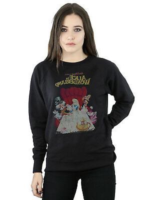 donna alice in wonderland retro poster felpa