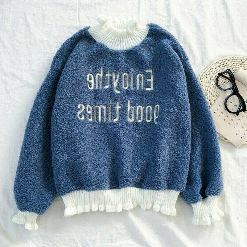 donna bambina carino felpa in pile maglione