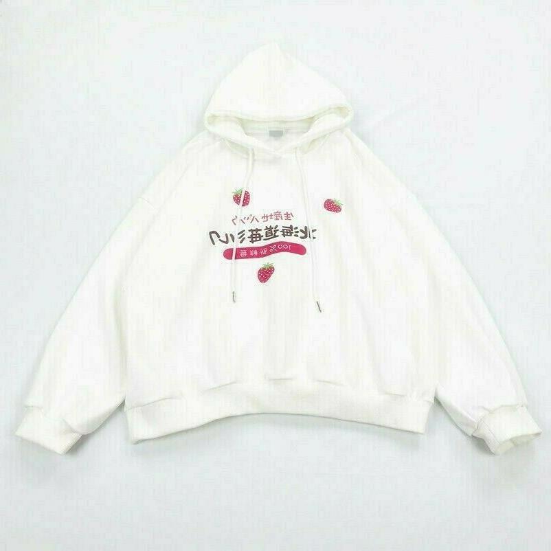 donna bambina fragola felpa con cappuccio pullover