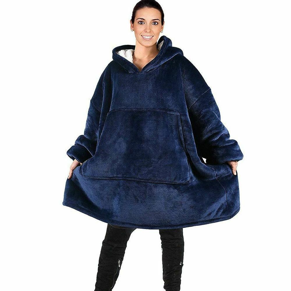 donna caldo oversize pile coperta felpe con
