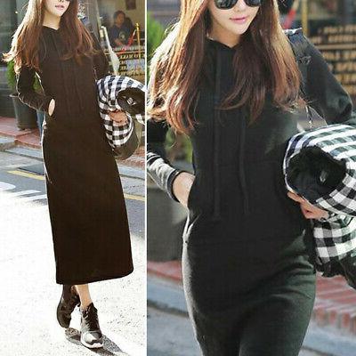 donna felpa con cappuccio maniche lunghe maxi