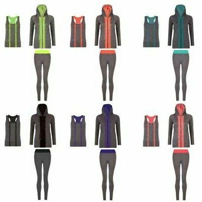 donna felpa con cerniera serbatoio gilet leggings
