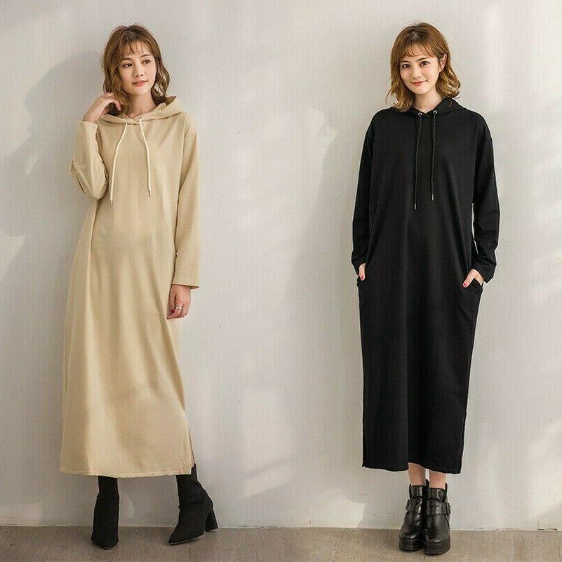 donna felpe con cappuccio maxi abito top