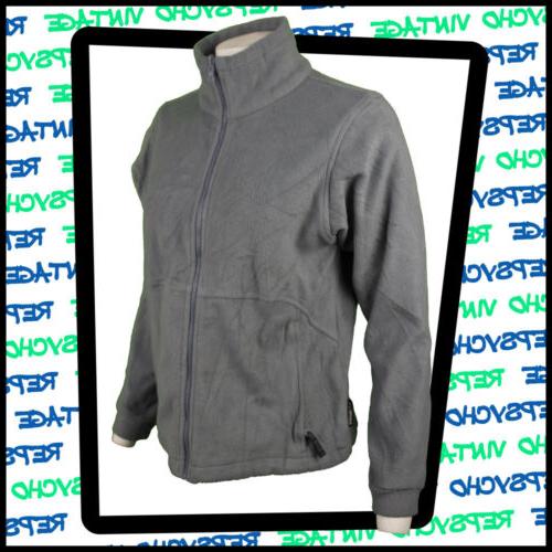 donna in pile con zip grigio blu