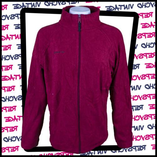 donna in pile con zip rosso taglia