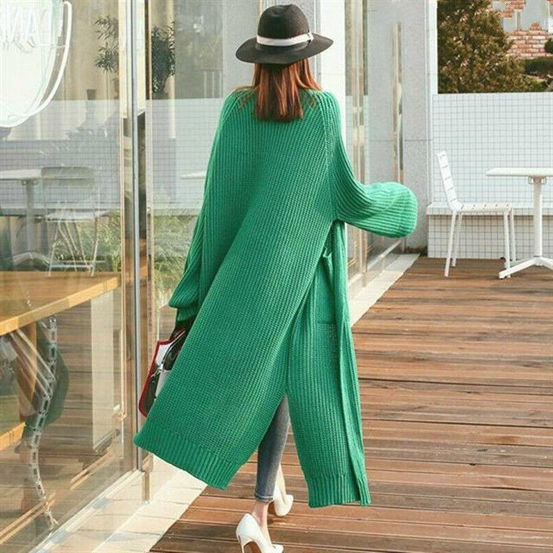 donna larga aperto davanti lungo cardigan top