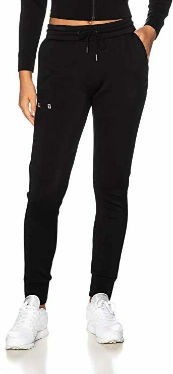 donna pantaloni scuba logo silver nero new
