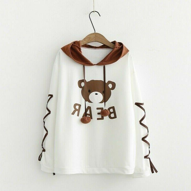 donna ragazza larga felpa pullover giapponese top