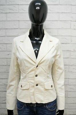 donna s giacca bianca costine elastica cappotto